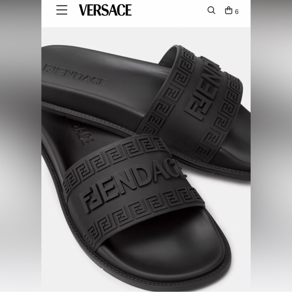 Fendace Fendi x Versace Logo Slides Men’s